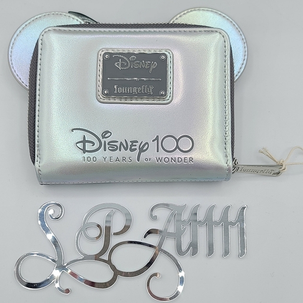 SOLD Loungefly Disney 100 Minnie Mouse Platinum Backpack & Wallet NEW NWT #1635 - Picture 4 of 16